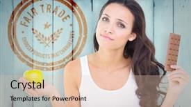  Presentation with apple - Beautiful PPT layouts featuring ethical decisions - pretty brunette deciding between apple backdrop and a lemonade colored foreground