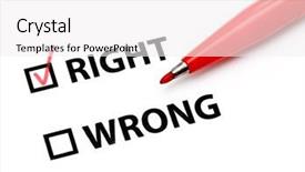  Presentation with wrong and right way - Colorful presentation theme enhanced with ethical decisions - right or wrong backdrop and a white colored foreground