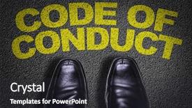  Presentation with shoes - Beautiful slides featuring ethical decisions - top view of business shoes backdrop and a dark gray colored foreground