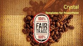  Presentation with fair trade - PPT layouts having ethical issues - fair trade graphic against wooden background and a tawny brown colored foreground