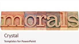  Presentation with ethics morals - Slides featuring ethics concept - morals - isolated word background and a lemonade colored foreground