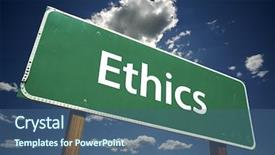  Presentation with business ethics - Beautiful presentation design featuring ethics road sign with dramatic backdrop and a ocean colored foreground