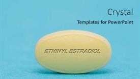  Presentation with pharmaceutical - Presentation design consisting of ethinyl-estradiol-pharmaceutical-medicine-pills background and a light blue colored foreground