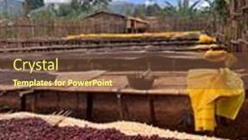  Presentation with beds - Slide set with ethiopian-coffee-cherries-lying background and a tawny brown colored foreground