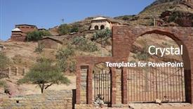  Presentation with church christian - Colorful PPT layouts enhanced with ethiopian culture - abreha atsbeha christian church backdrop and a violet colored foreground