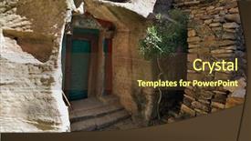  Presentation with culture - PPT theme enhanced with ethiopian culture - entrance to yohannes meaquddi church background and a tawny brown colored foreground