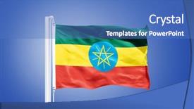  Presentation with ethiopia - Amazing slide set having ethiopian culture - flag of ethiopia flying backdrop and a teal colored foreground
