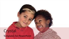  Presentation with ethiopian culture - Amazing PPT theme having ethiopian culture - two happy brothers isolated backdrop and a red colored foreground