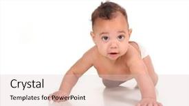  Presentation with diaper - Colorful slides enhanced with ethnic babies - crawling baby boy wearing backdrop and a lemonade colored foreground