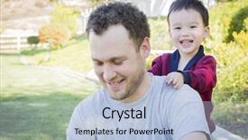  Presentation with happy baby - Amazing slide deck having ethnic babies - happy caucasian father having fun backdrop and a  colored foreground