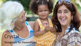  Presentation with grandma - Slide deck consisting of ethnic babies - hispanic grandma mother and small background and a  colored foreground