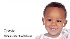  Presentation with baby - PPT theme consisting of ethnic babies - little afroamerican baby smiling isolated background and a white colored foreground