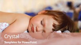  Presentation with portrait of a sleeping sloth - Cool new PPT theme with ethnic babies - portrait of adorable sleeping baby backdrop and a  colored foreground