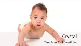  Presentation with diaper - Slides enhanced with ethnic babies - sweet baby boy learning background and a lemonade colored foreground