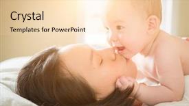  Presentation with mother baby - Cool new slide set with ethnic babies - young mixed race chinese backdrop and a lemonade colored foreground