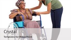  Presentation with caring - Theme having ethnic care - caring african girl talking background and a light gray colored foreground