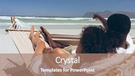  Presentation with elementary school female career day african american - Theme enhanced with ethnic couple relaxing on hammock background and a coral colored foreground