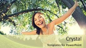  Presentation with ethnic - Presentation design consisting of ethnic dance - playful woman in spring having background and a blonde colored foreground