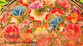  Presentation with flowers - Presentation design enhanced with ethnic design - drawn flowers background kashmiri style background and a gold colored foreground