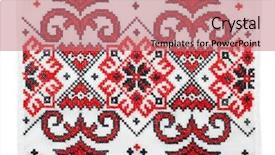  Presentation with stitch - Cool new presentation with ethnic design - embroidered good by cross-stitch pattern backdrop and a coral colored foreground