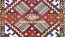  Presentation with stitch - PPT theme with ethnic design - embroidered handmade good by cross-stitch background and a red colored foreground