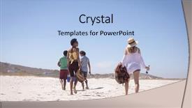  Presentation with multi ethnic group - Beautiful presentation theme featuring ethnic friends carrying ice box backdrop and a light blue colored foreground