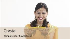  Presentation with indian traditional - Amazing presentation theme having ethnic malaysia background - indian woman in glamorous traditional backdrop and a coral colored foreground