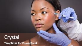  Presentation with injection plastic - Cool new PPT layouts with ethnic skincare - beautiful afro american woman receiving backdrop and a tawny brown colored foreground