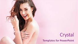  Presentation with beautiful midnight sun over - Cool new presentation theme with ethnic skincare - beautiful naked female model backdrop and a pink colored foreground