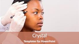  Presentation with children doctor african - Theme enhanced with ethnic skincare - doctor marking young african woman background and a coral colored foreground