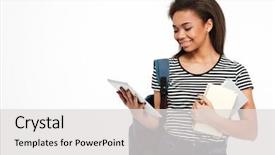  Presentation with ethnic - Slide deck consisting of ethnic students - portrait of a happy cute background and a light gray colored foreground