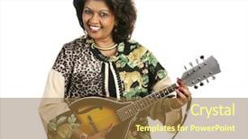  Presentation with ethnic relationship - PPT layouts featuring ethnic woman playing the mandolin background and a tawny brown colored foreground
