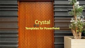  Presentation with old wooden door antique - Slide set having ethnic wooden studded entrance door background and a tawny brown colored foreground