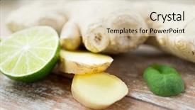  Presentation with food science - Presentation theme consisting of ethno science culinary diet eco background and a  colored foreground