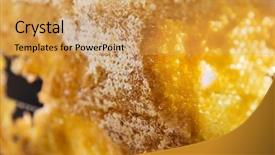  Presentation with honeycomb - Cool new slide set with ethnoscience food healthy eating and beekeeping - close up of honey in honeycomb backdrop and a yellow colored foreground