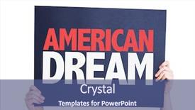  Presentation with american dream - Amazing presentation design having ethos - american dream card isolated backdrop and a ocean colored foreground