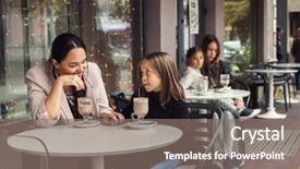  Presentation with veteran mom child - Colorful slide deck enhanced with etiquette - mom with child spending time backdrop and a gray colored foreground