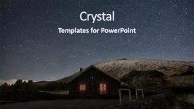  Presentation with refuge - PPT theme consisting of refugge - starry night on winter etna background and a tawny brown colored foreground