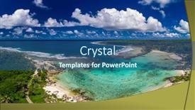  Presentation with port - PPT theme with eton beach on efate island vanuatu near port vila - famous beach on the east coast background and a ocean colored foreground