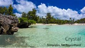  Presentation with port - Slide set having eton beach on efate island vanuatu near port vila - famous beach on the east coast background and a mint green colored foreground