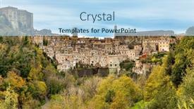 Presentation with city - PPT theme with etruscan-towns-of-tuscany background and a light blue colored foreground