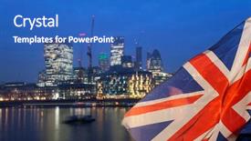  Presentation with brexit - Presentation design consisting of eu - brexit concept - uk economy background and a teal colored foreground