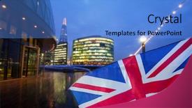  Presentation with brexit - Beautiful PPT theme featuring eu - brexit concept - uk economy backdrop and a light blue colored foreground