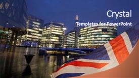  Presentation with brexit - Slide set with eu - brexit concept - uk economy background and a ocean colored foreground