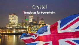  Presentation with brexit - Colorful presentation theme enhanced with eu - brexit concept - uk economy backdrop and a ocean colored foreground