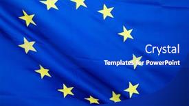  Presentation with wind - Beautiful slides featuring eu-flag-background-in-wind backdrop and a cobalt blue colored foreground