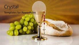  Presentation with eucharist - Beautiful presentation theme featuring eucharist sacrament of communion background backdrop and a gold colored foreground