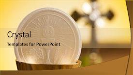  Presentation with sacrament - Amazing slide set having eucharist sacrament of communion background backdrop and a coral colored foreground