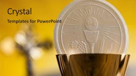  Presentation with sacrament confirmation - Cool new slide set with eucharist sacrament of communion background backdrop and a gold colored foreground