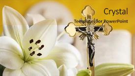  Presentation with sacrament - Slide set having eucharist sacrament of communion background background and a gold colored foreground